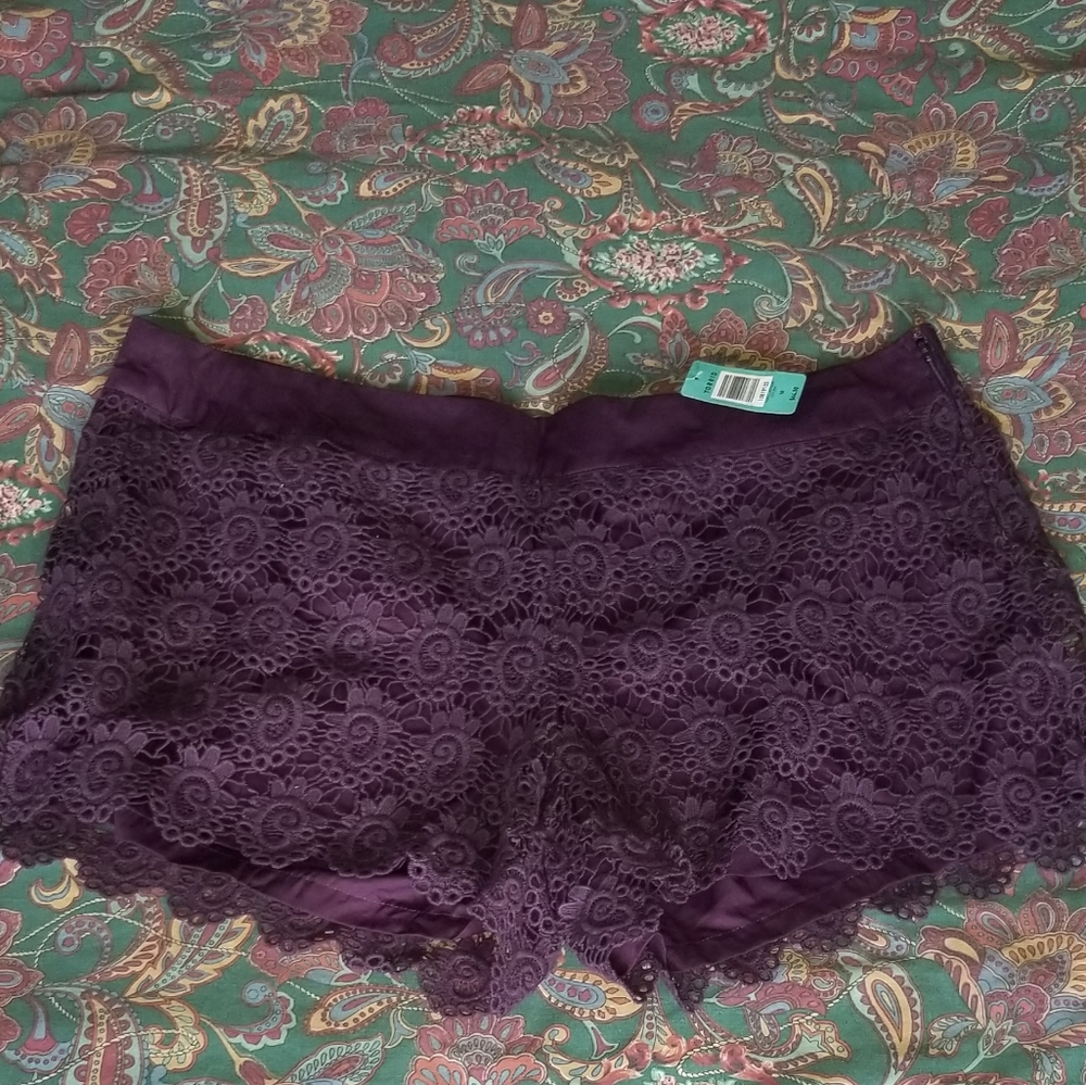 Torrid Sz 18 Purple Lace Shorts